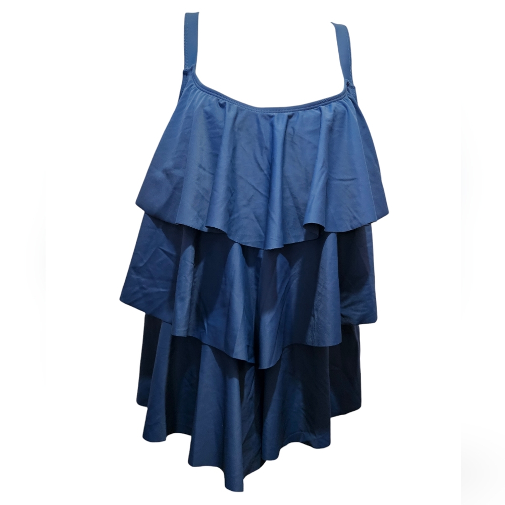 Cadocado Swimwear Tankini Top  Layered Ruffled Top Strap Adjustable Women 20